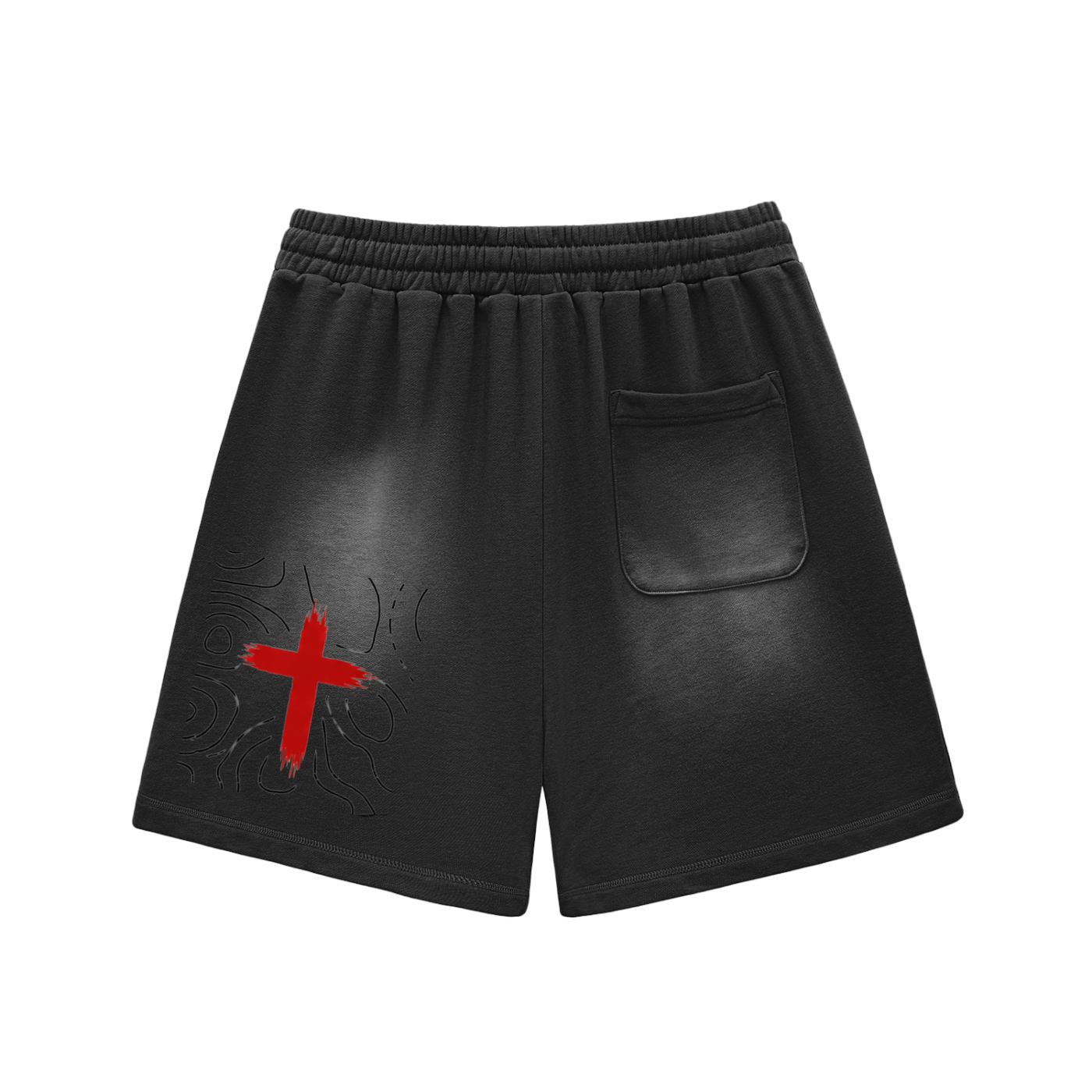 Sun Fade Raw Edge Cotton Shorts